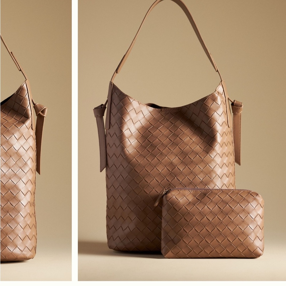 Anthropologie North South Bucket Bag in color “Mushroom “NWT